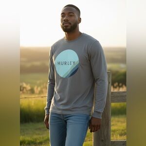 HURLEY Men's Long Sleeve Shirt Moisture
Wicking UPF 50 Protection Size small